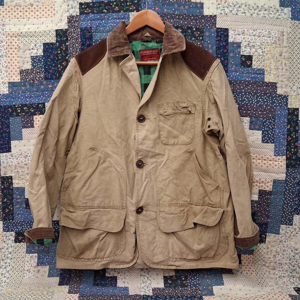 True Vintage 50s Cumberland Tapatco Hunting Jacket Mens Large 42 Canvas Game Bag